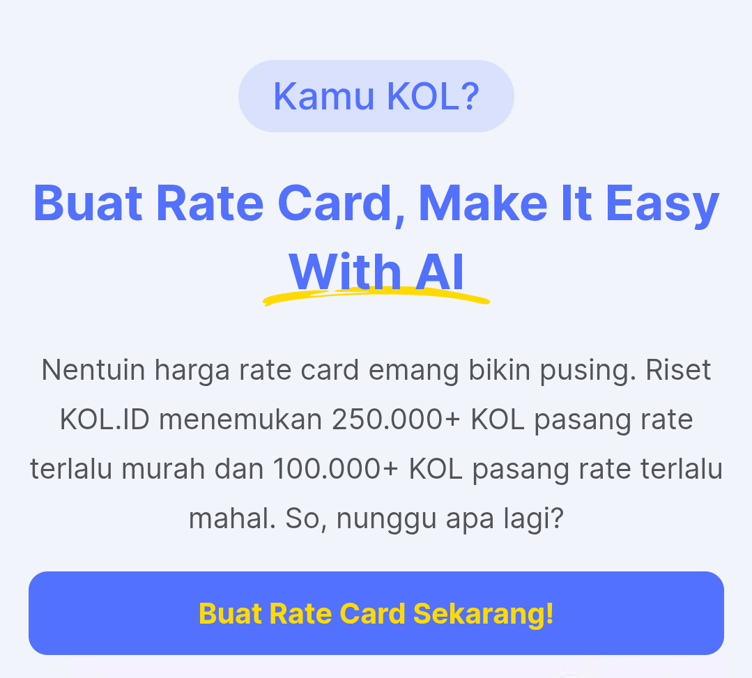 Membuat Ratecard di KOL.ID